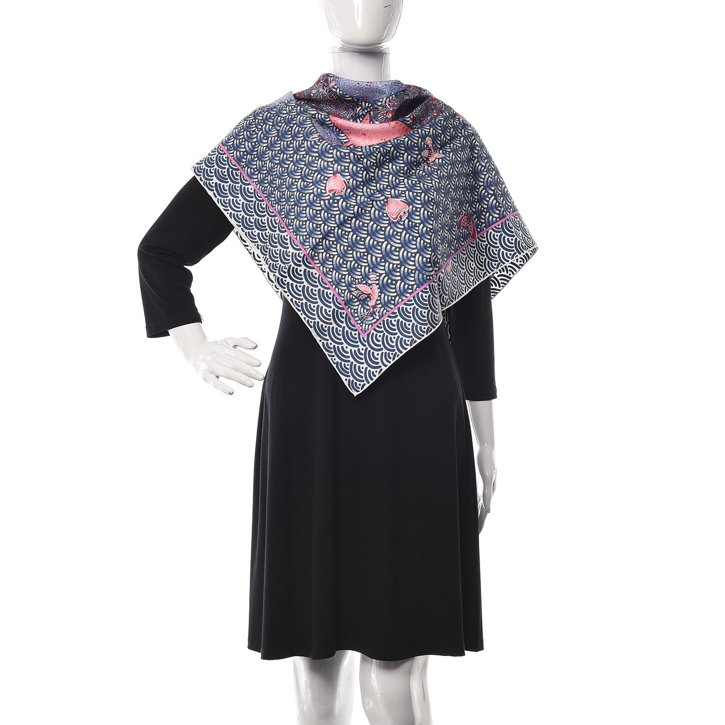 Silk Bateau Fleuri Scarf 90