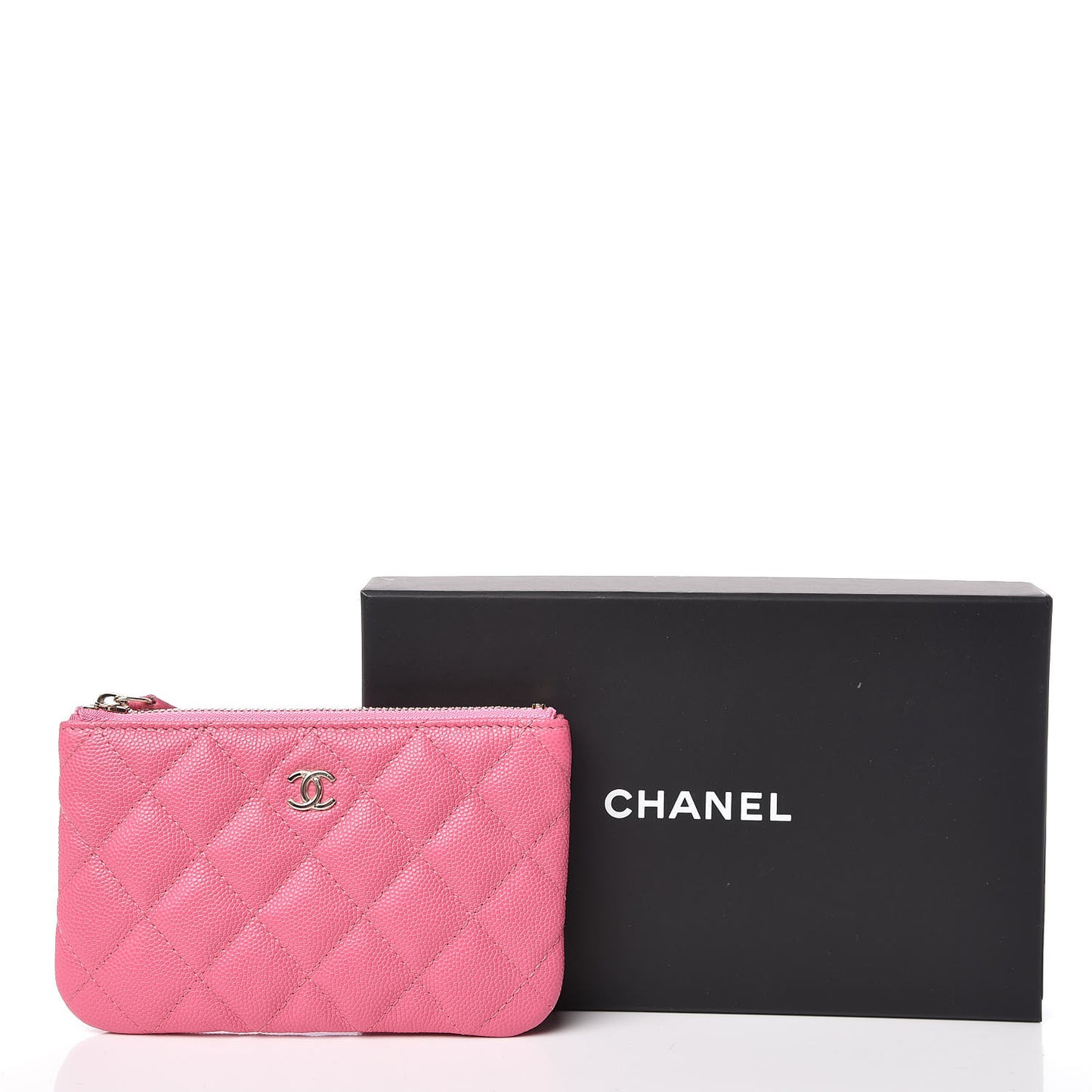 Caviar Quilted Small Cosmetic Case Pink