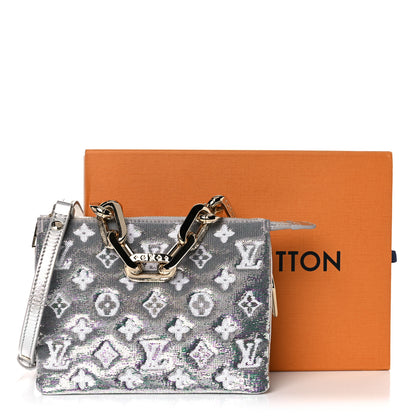 Louis Vuitton Satin Sequin Embroidered Monogram Coussin BB Silver 10 of 10