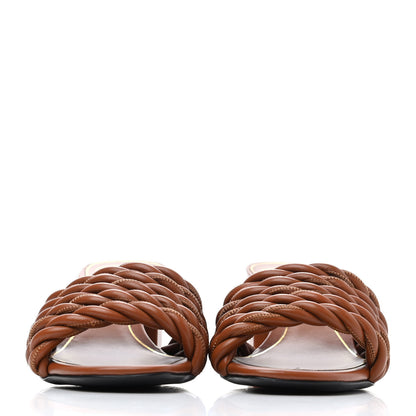 Valentino Garavani Nappa Rope 60mm Slide Sandals 36.5 Saddle Brown 2 of 4
