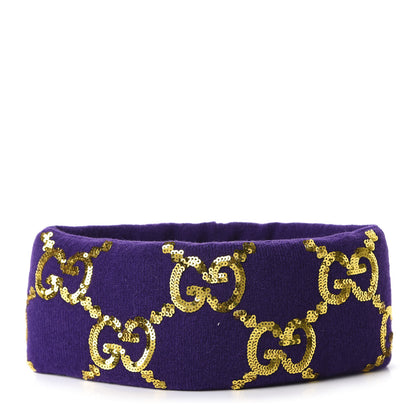 Gucci Cotton GG Sequin Monogram Headband M Purple 1 of 7