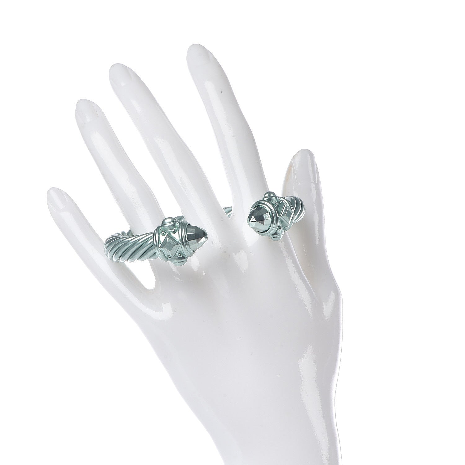 David Yurman Aluminum 10mm Renaissance Bracelet Light Green 2 of 5