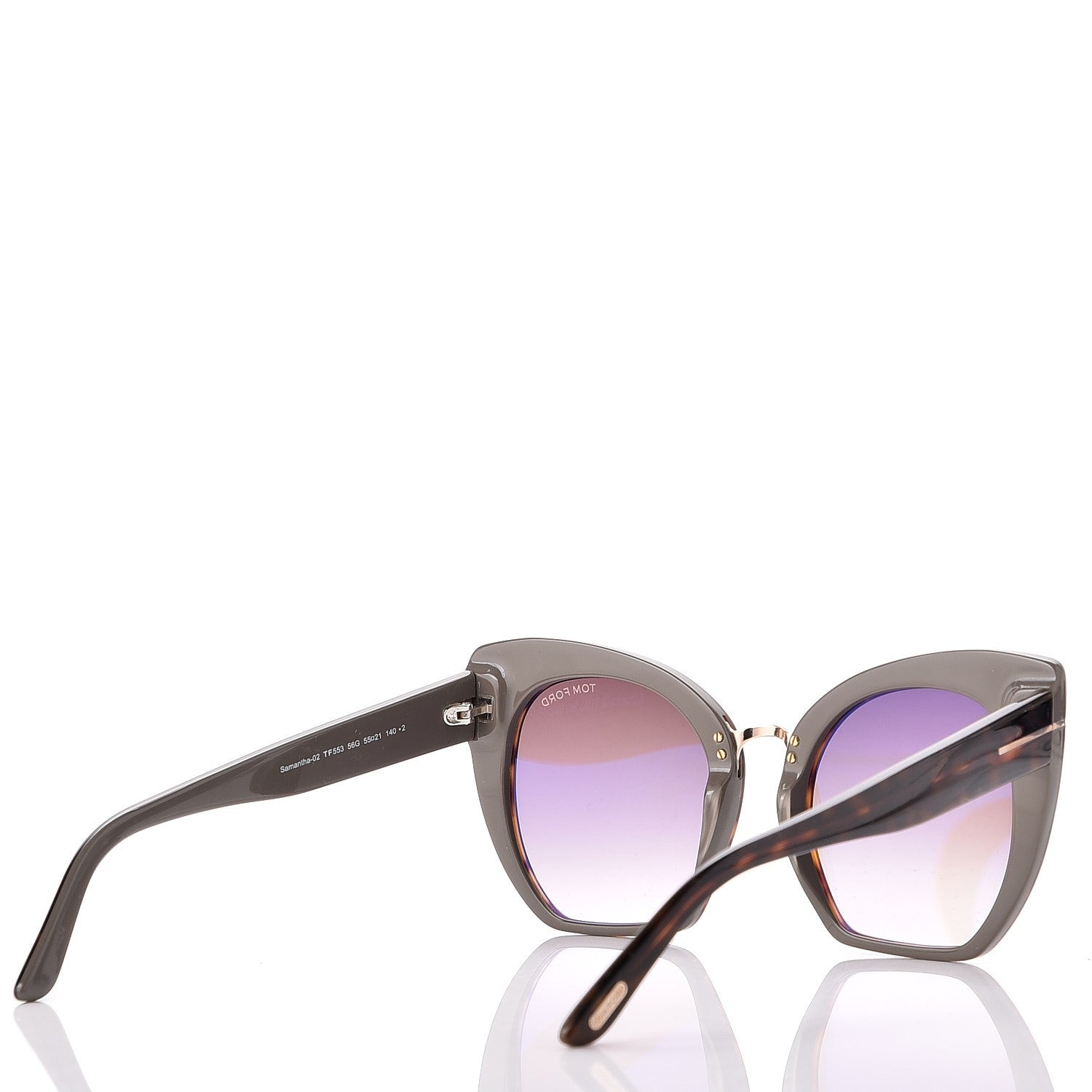 Tom Ford Samantha Cat Eye Sunglasses TF553 Havana 4 of 7