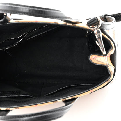 Burberry Goatskin Vintage Check Small Banner Tote Black 5 of 10
