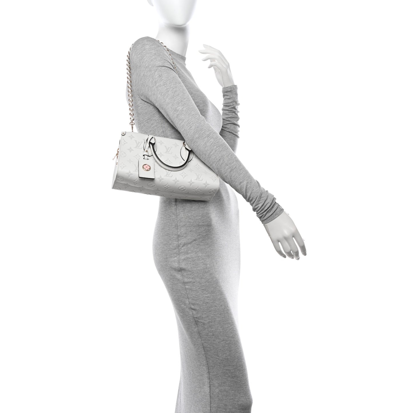 Calfskin Embossed Monogram OnTheGo East West White