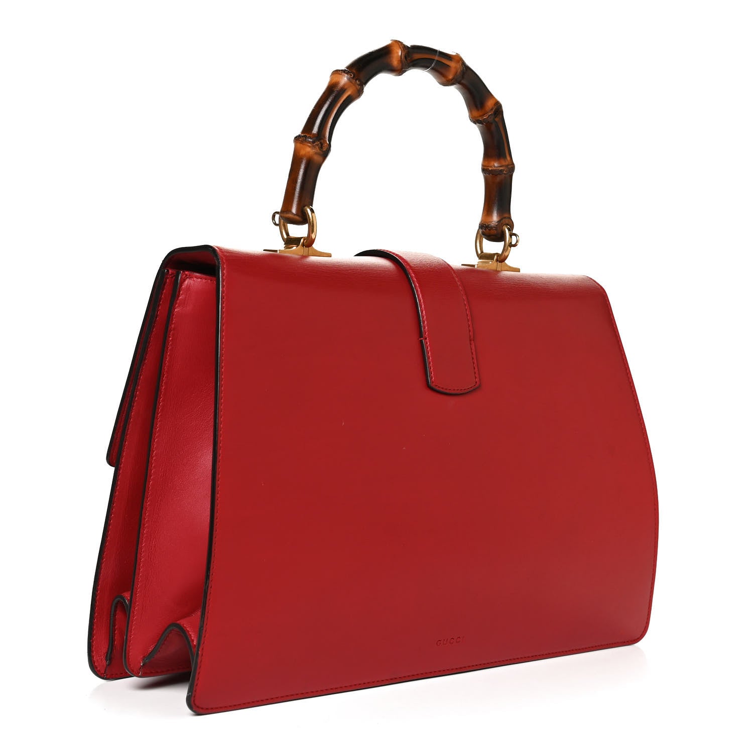 Gucci Moon Calfskin Web Large Dionysus Bamboo Top Handle Bag Hibiscus Red 3 of 17