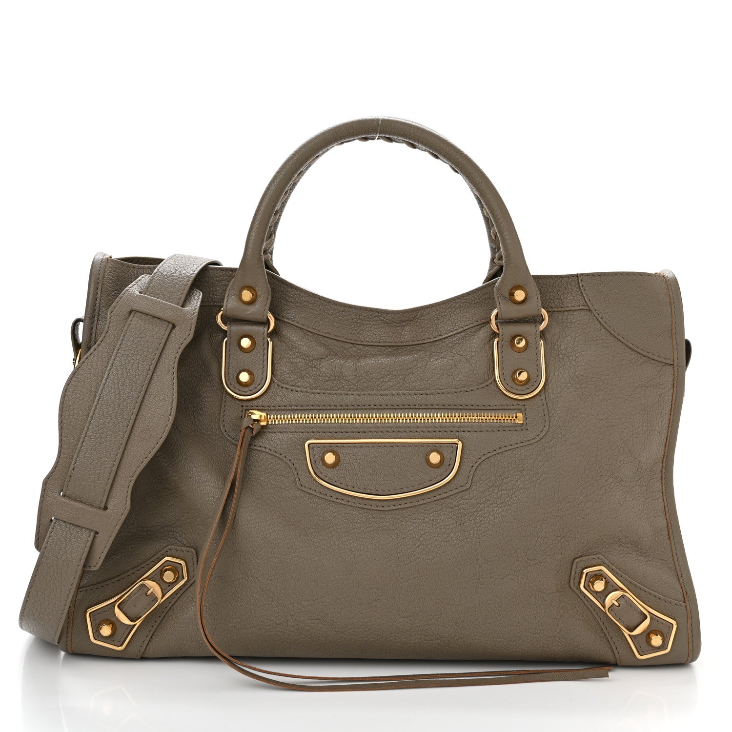 Balenciaga Chevre Gold Metallic Edge Hardware City Gris Taupe 2 of 12