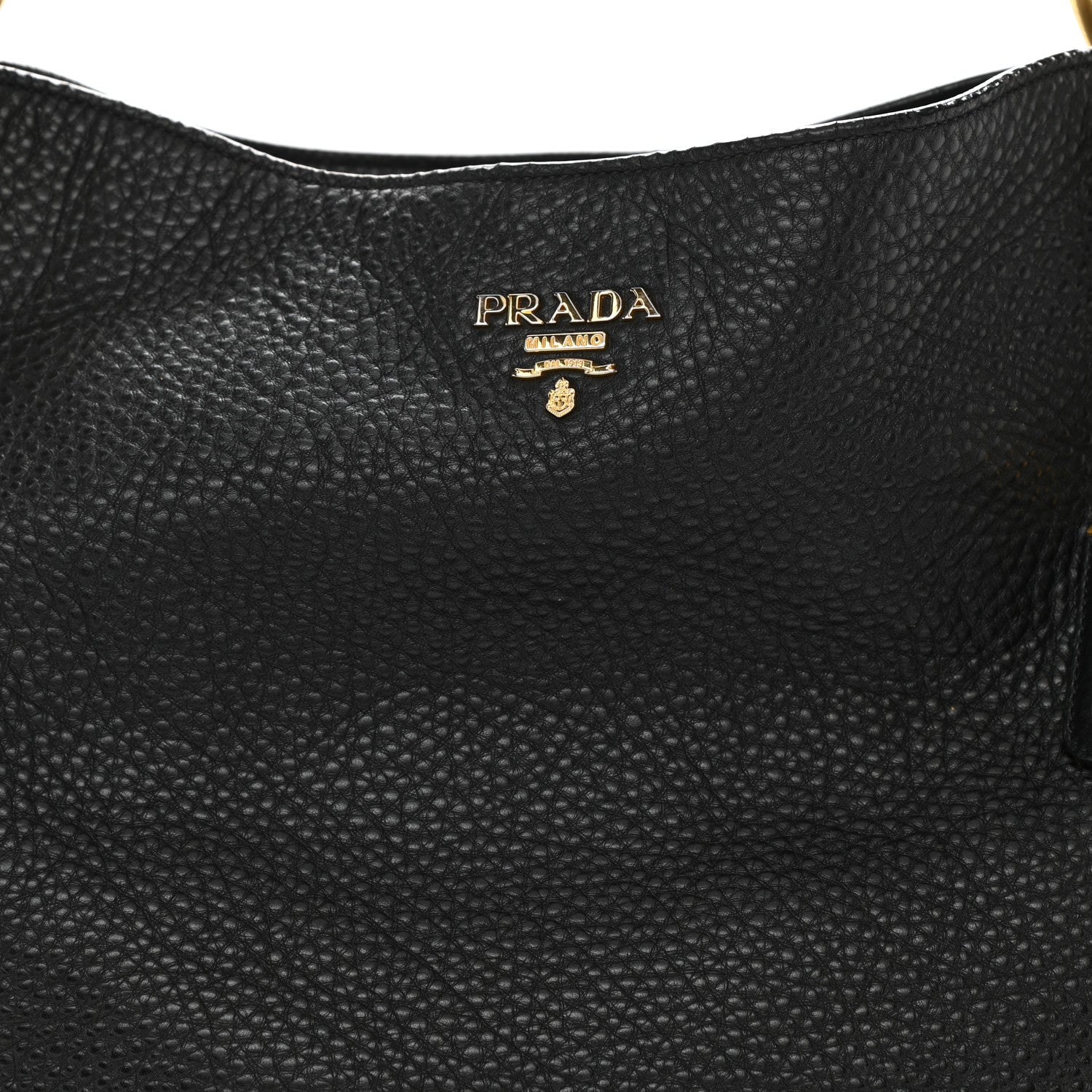 Prada Vitello Daino Hobo Black 8 of 10