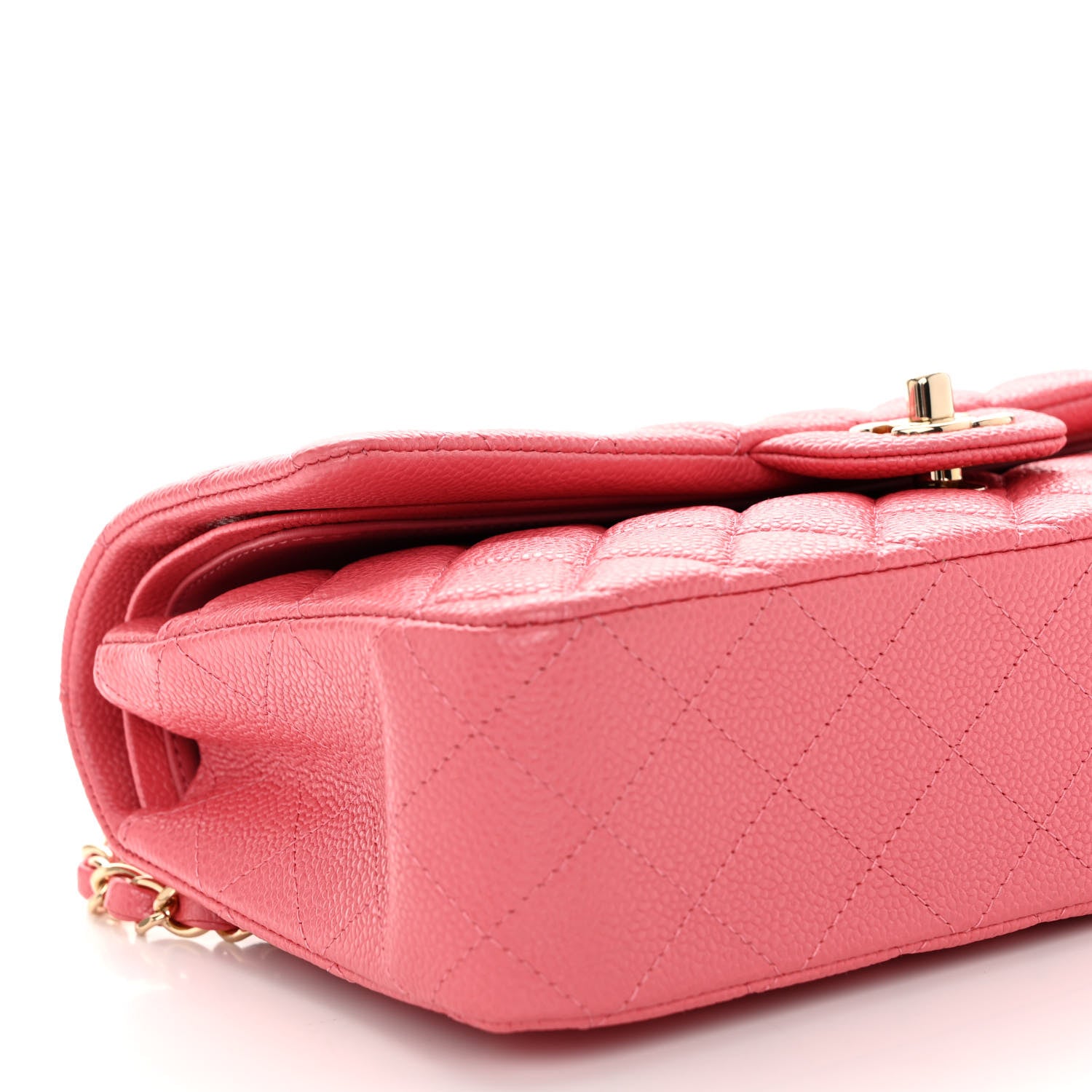 Chanel Caviar Quilted Medium Double Flap Pink 9 of 10