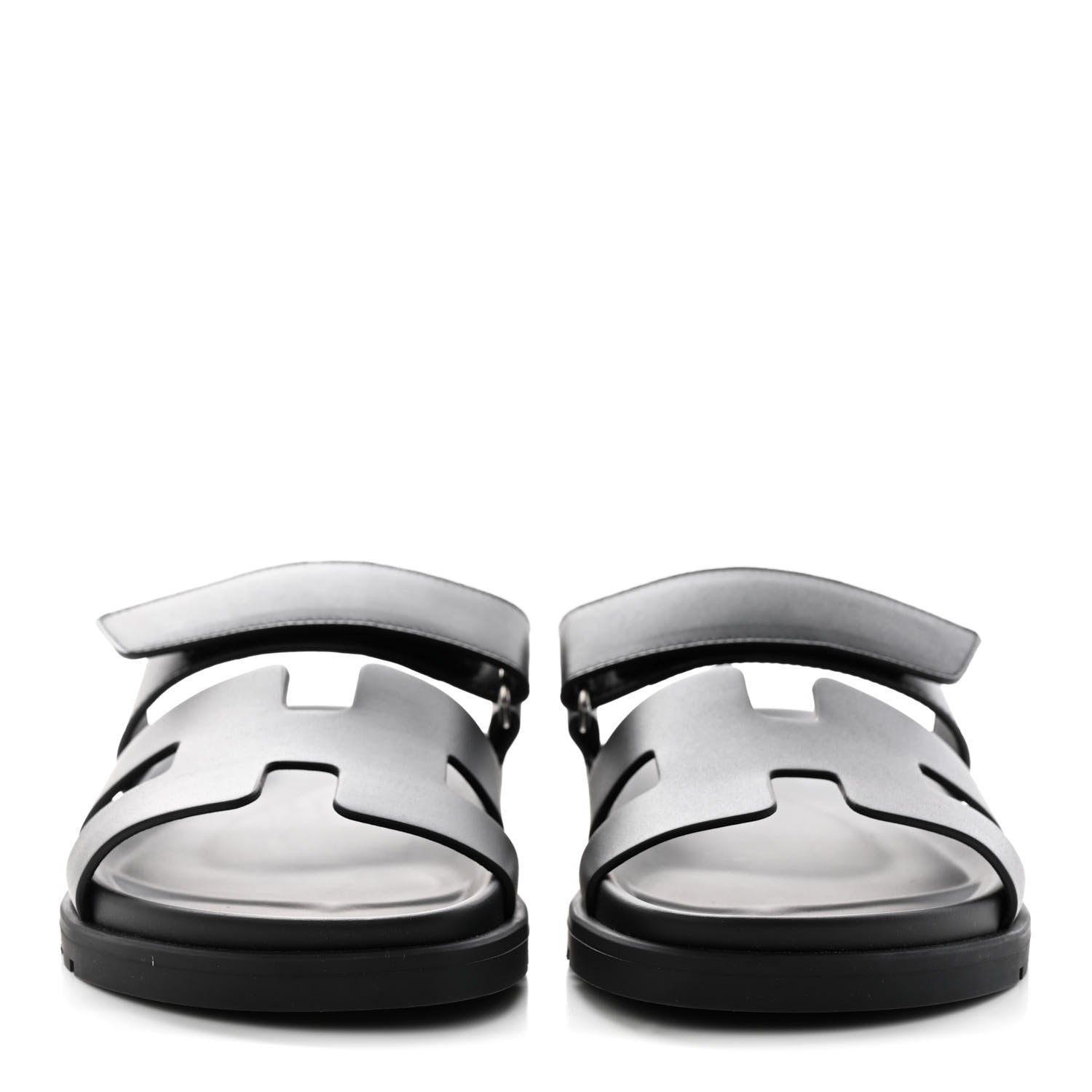 Hermes Calfskin Womens Chypre Sandals 35.5 Black 2 of 10