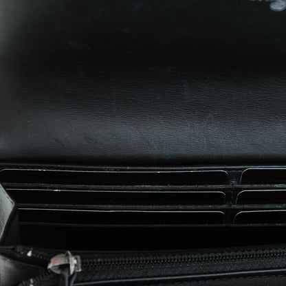 Chanel Glazed Calfskin Quilted Coco Boy Large Gusset Flap Wallet Black 8 of 9
