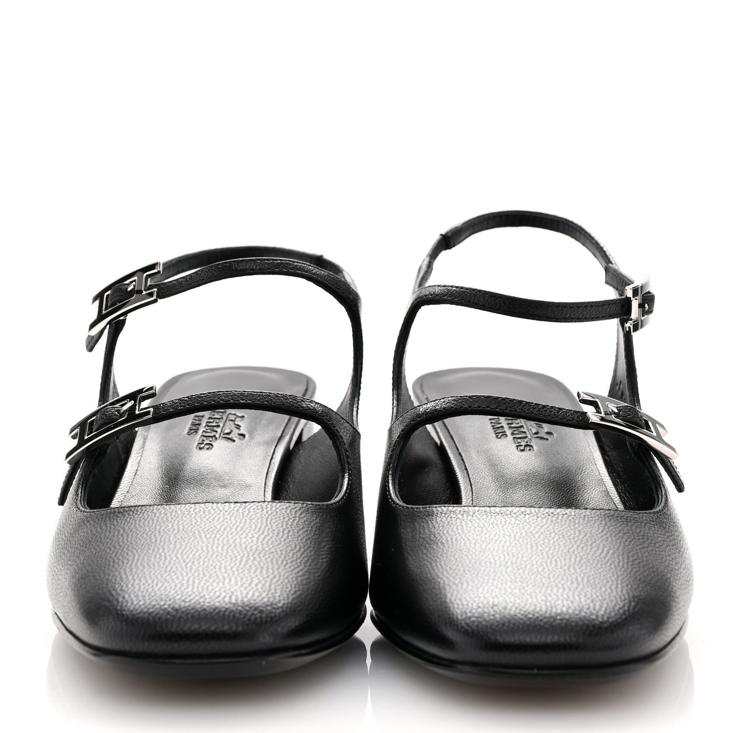 Hermes Goatskin Jackie 50 Pumps 35 Black 3 of 10