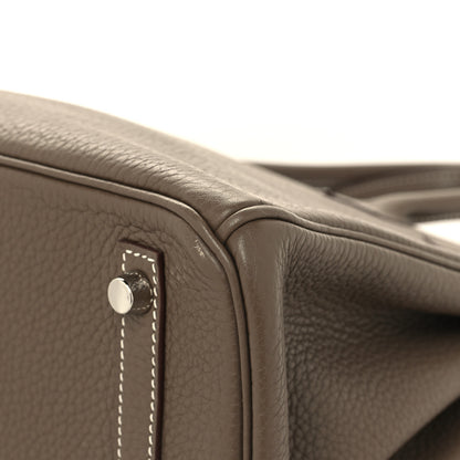 Hermes Taurillon Clemence Birkin 30 Etoupe 12 of 13