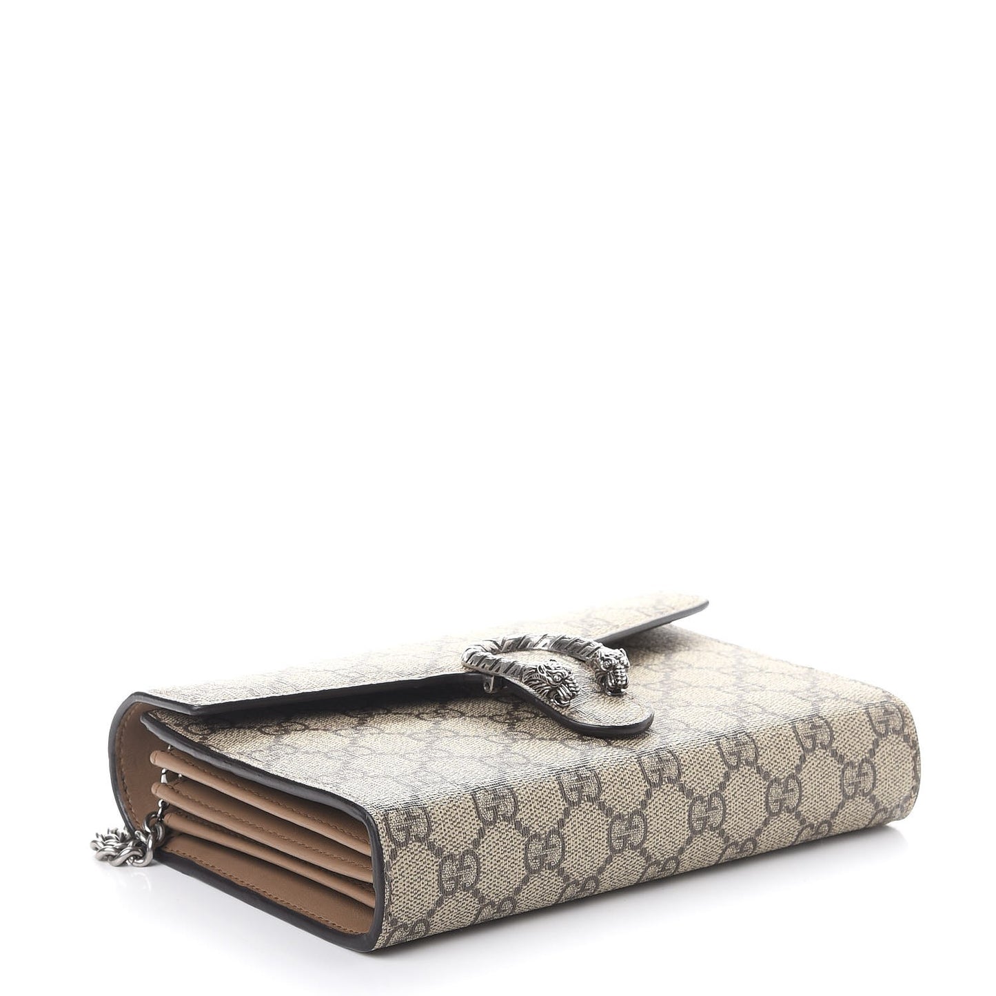 GG Supreme Monogram Mini Dionysus Chain Wallet Beige Taupe