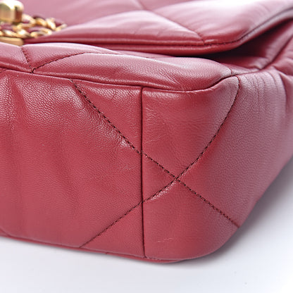Chanel Lambskin Quilted Medium 19 Flap Red 9 of 11