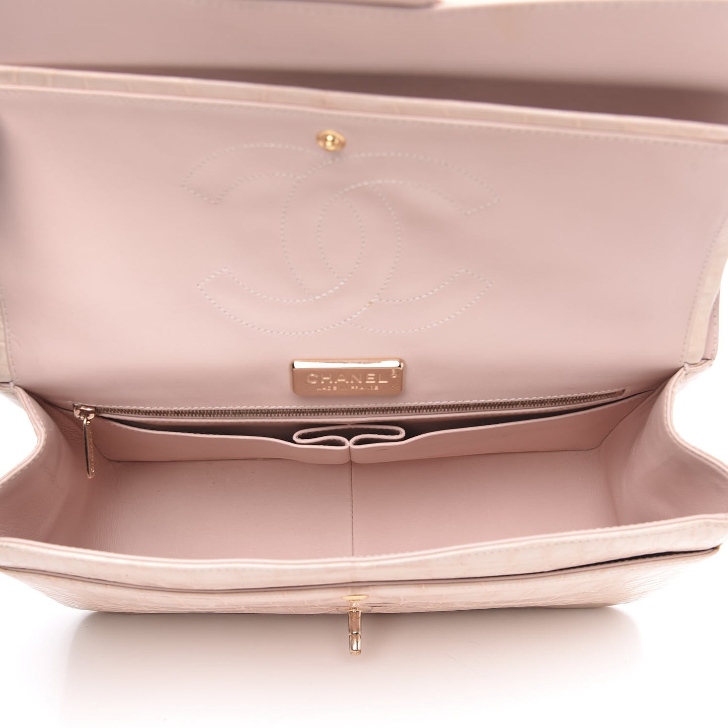 Alligator Jumbo Double Flap Light Pink