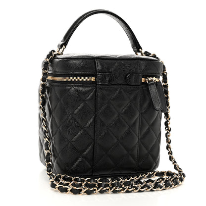 Chanel Caviar Quilted Small Top Handle Vanity Case With Chain Black 3 of 11