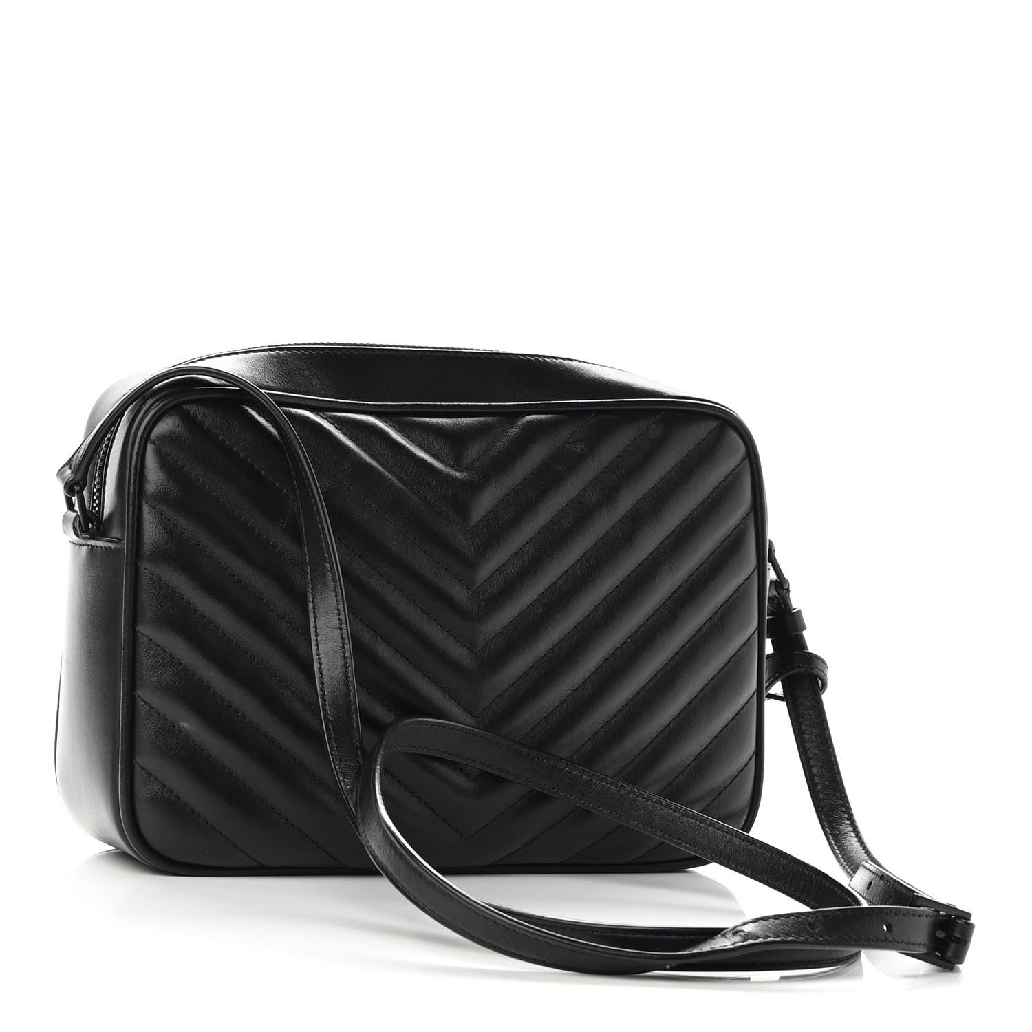 Saint Laurent Calfskin Matelasse Monogram Monochrome Lou Camera Bag Black 3 of 8
