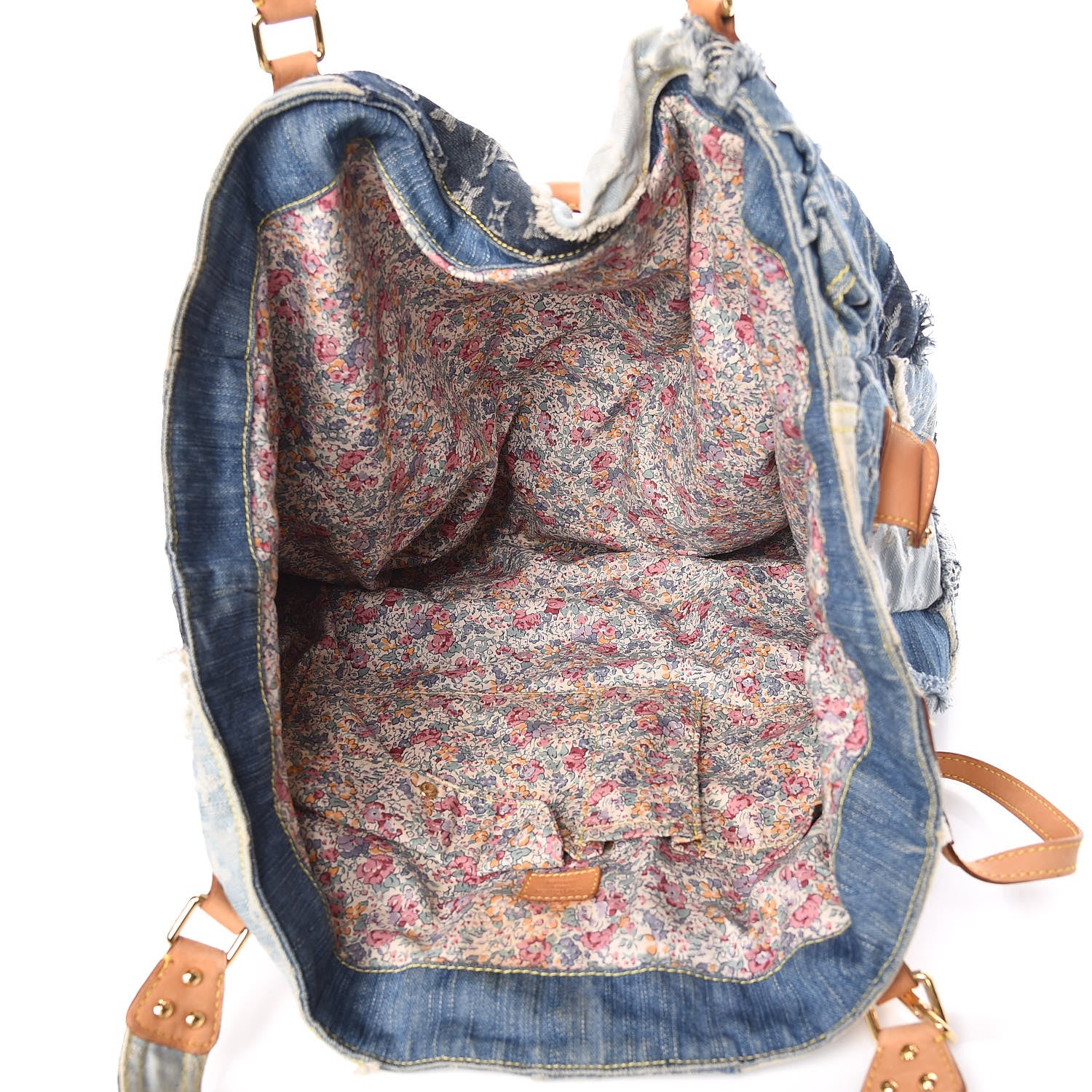 Louis Vuitton Denim Patchwork Cabby Tote Blue 5 of 16
