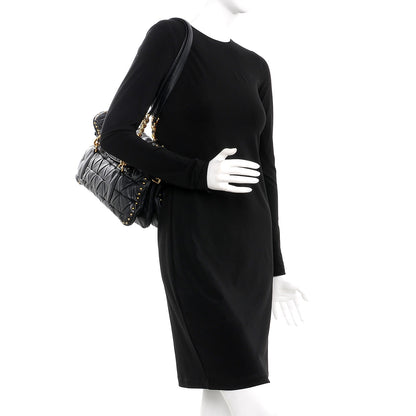Miu Miu Nappa Quilted Studded Tote Bag Black 2 of 11