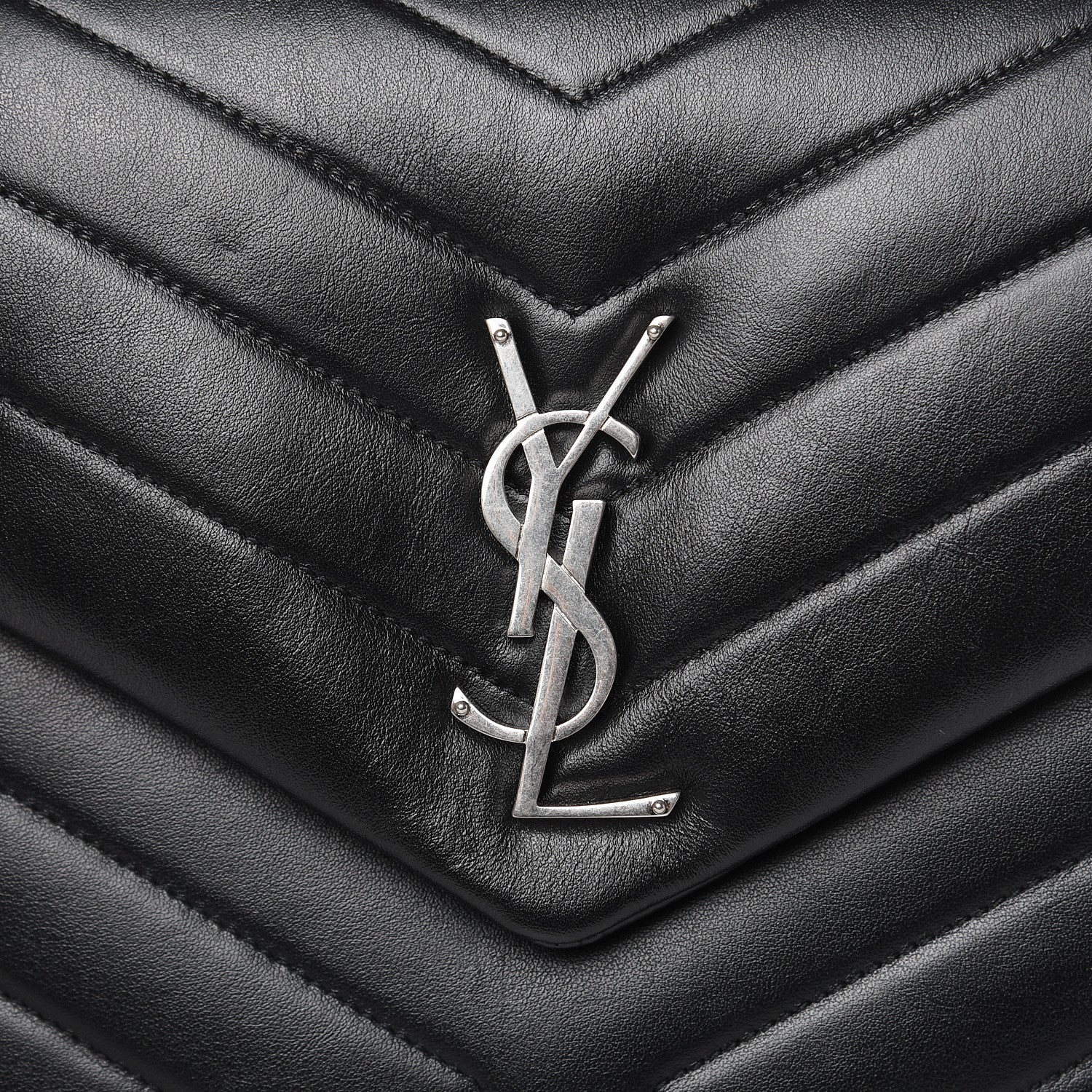Saint Laurent Calfskin Y Quilted Monogram Medium Loulou Chain Satchel Black 11 of 11