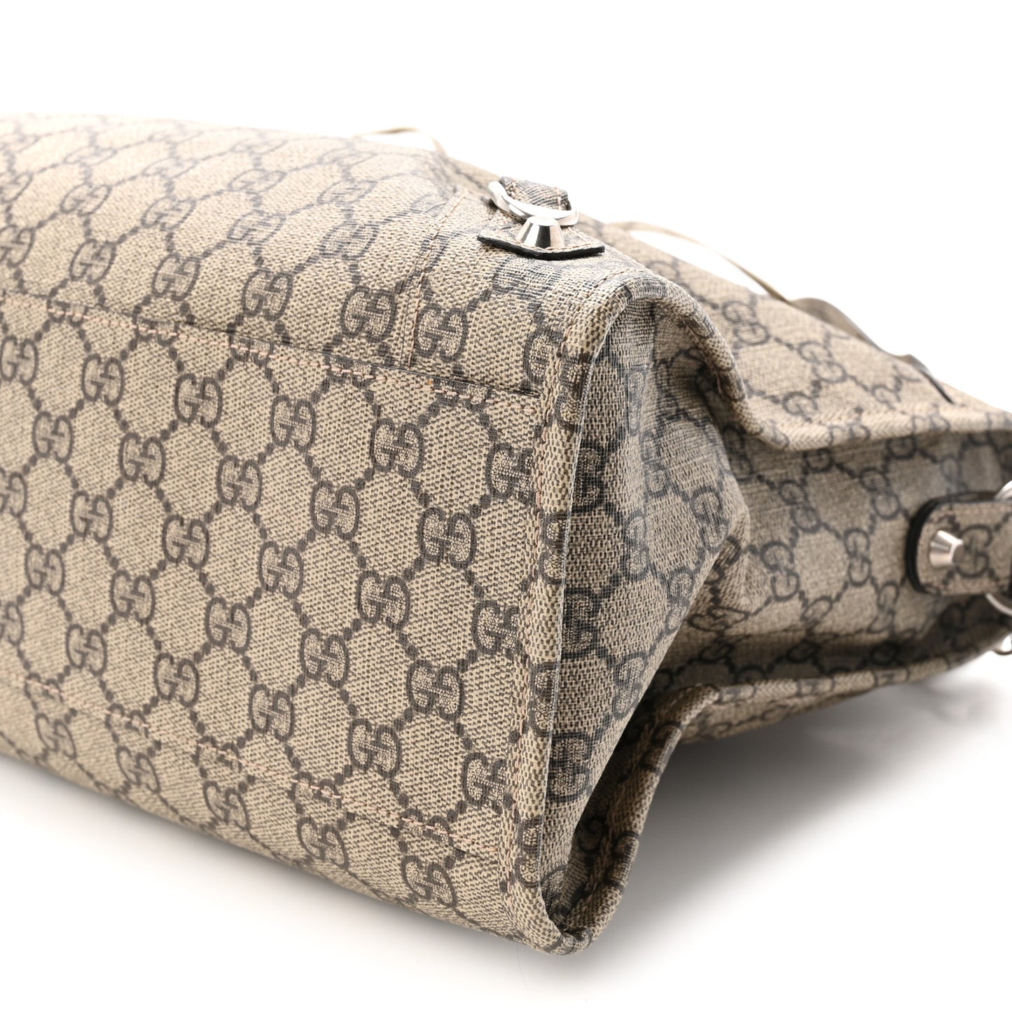 X GUCCI GG Supreme Monogram Neo Classic Silver Hardware City Beige Ebony