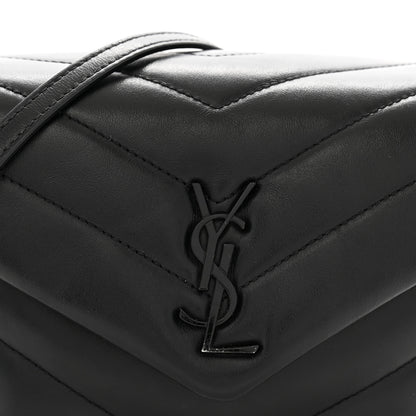 Saint Laurent Calfskin Y Quilted Monogram Monochrome Toy Loulou Crossbody Bag Black 8 of 15