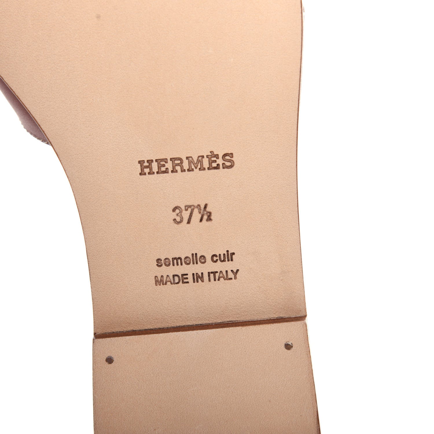 Hermes Box Calfskin Oran Sandals 37.5 Gold 9 of 11
