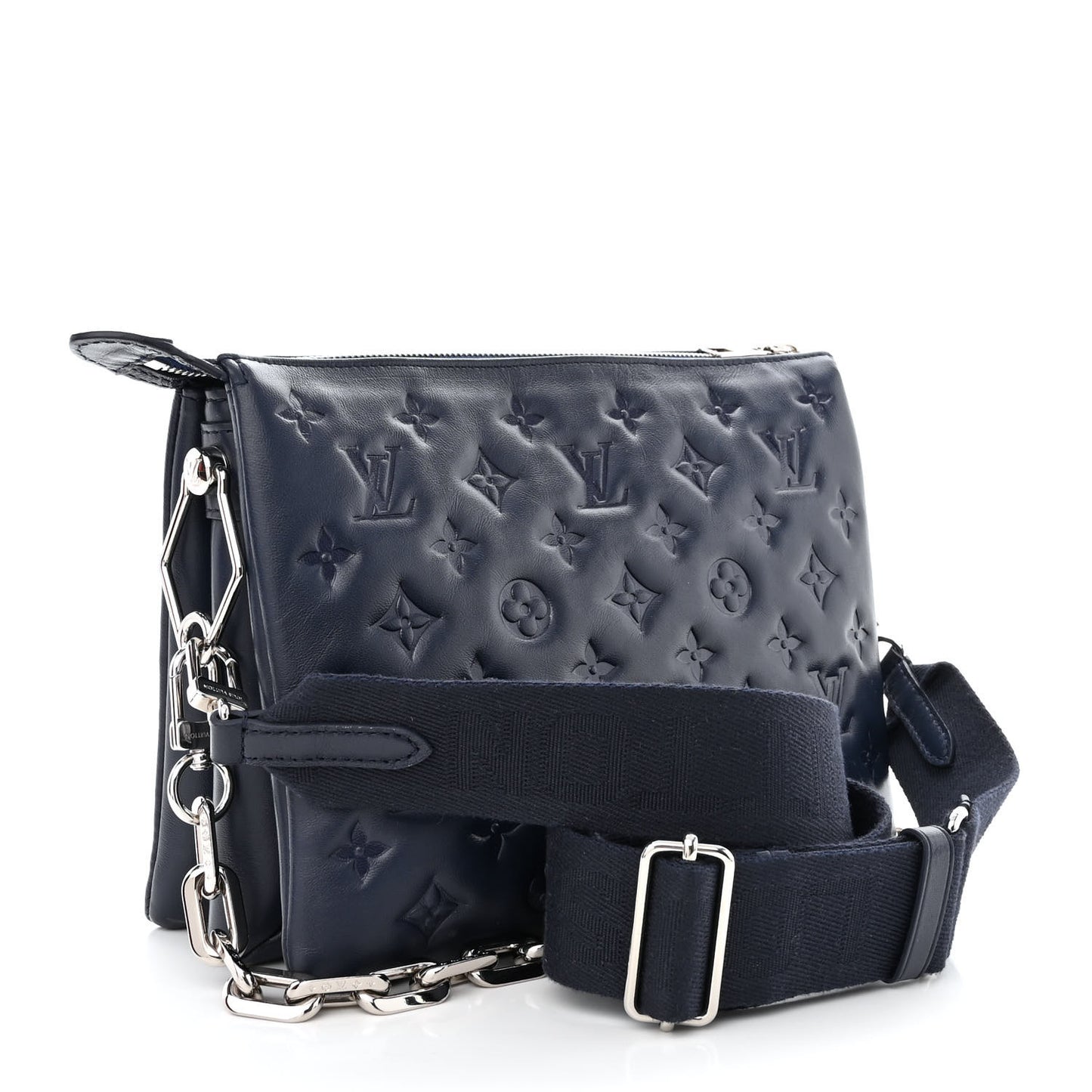 Lambskin Embossed Monogram Coussin PM Navy