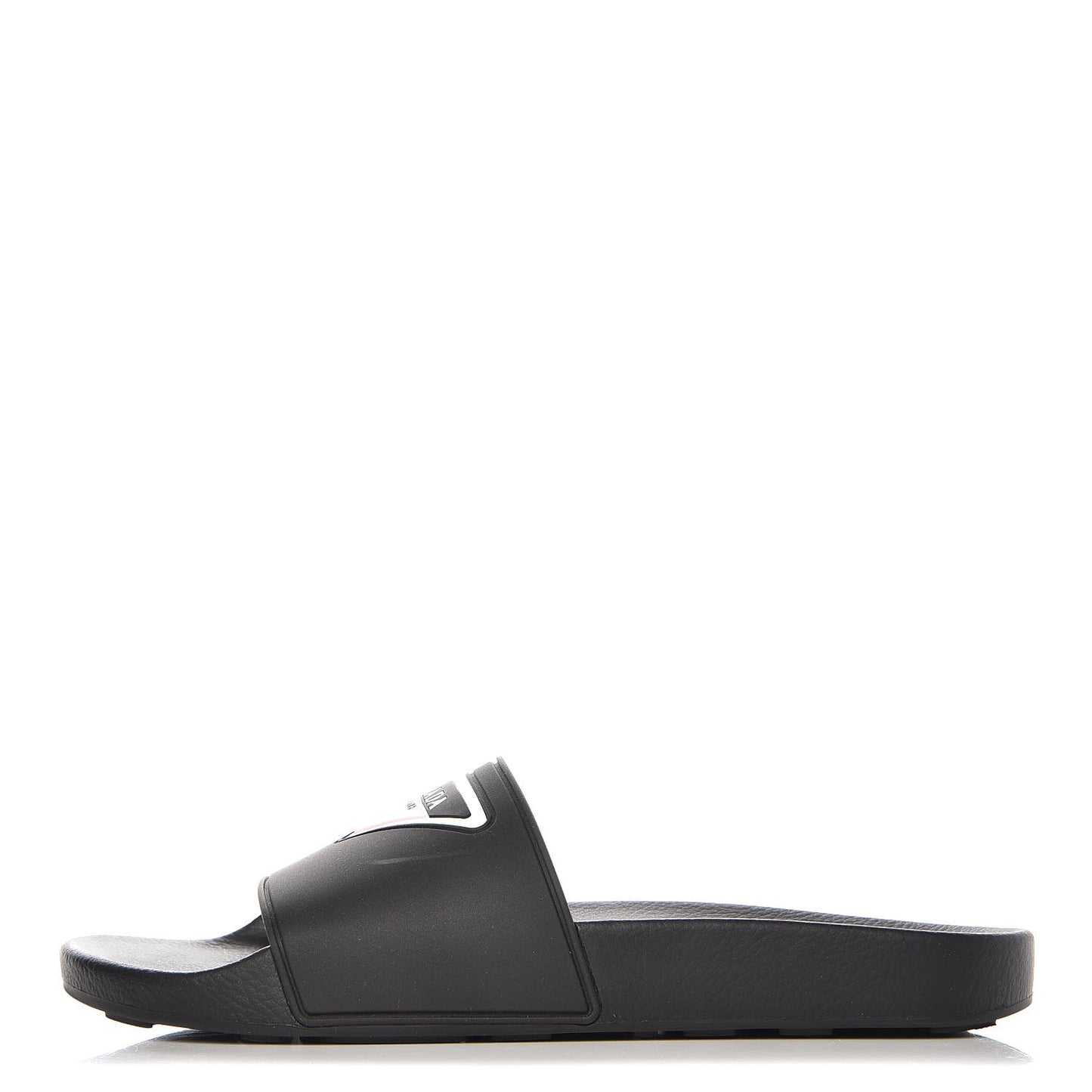 PVC Logo Embossed Pool Slide Sandals 40 Black