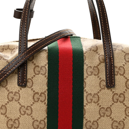 Gucci GG Monogram Web Mini Boston Bag Sand Dark Brown 8 of 11
