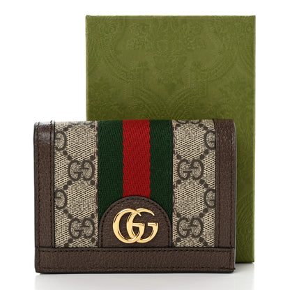 Gucci GG Supreme Monogram Web Ophidia Card Case Beige New Acero 8 of 8
