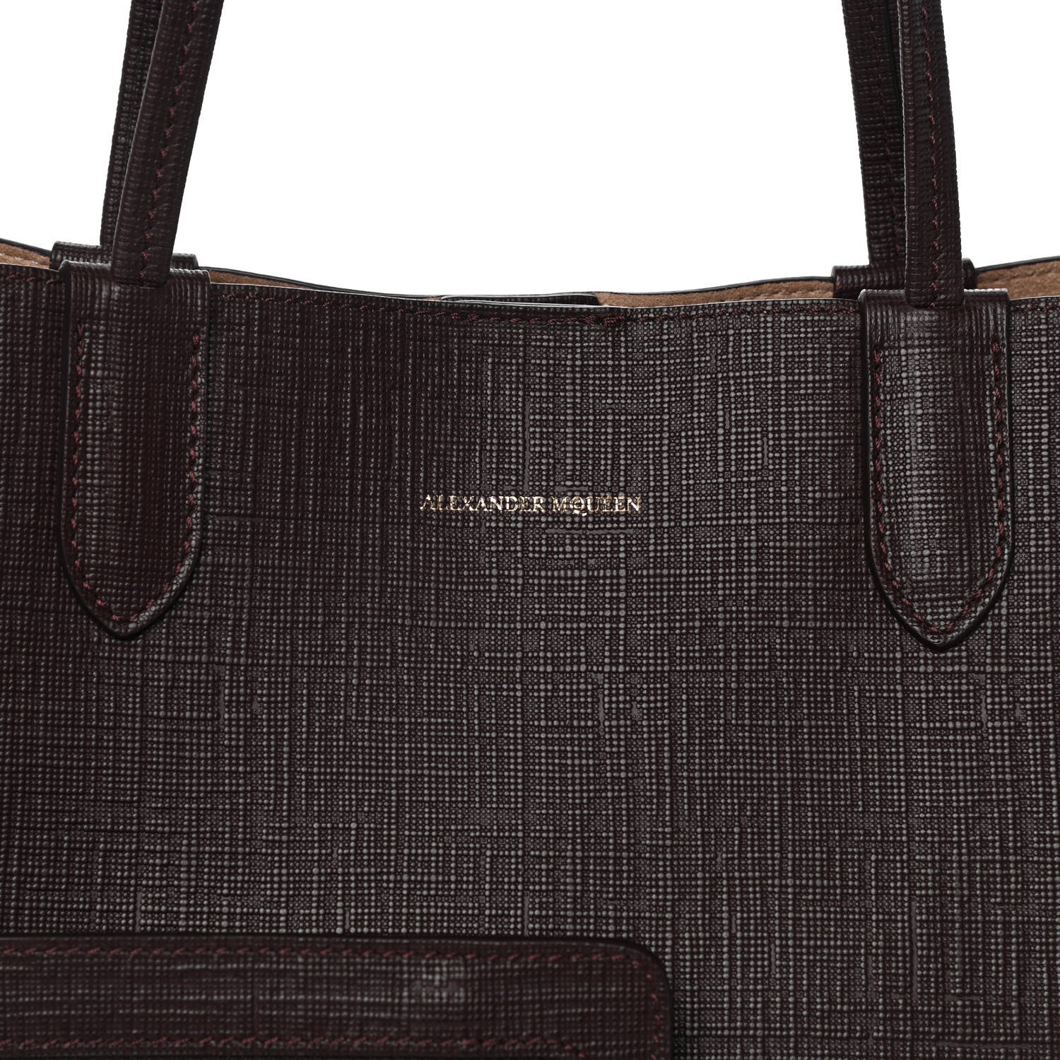 Alexander McQueen Saffiano Shopper Tote Burgundy 6 of 8
