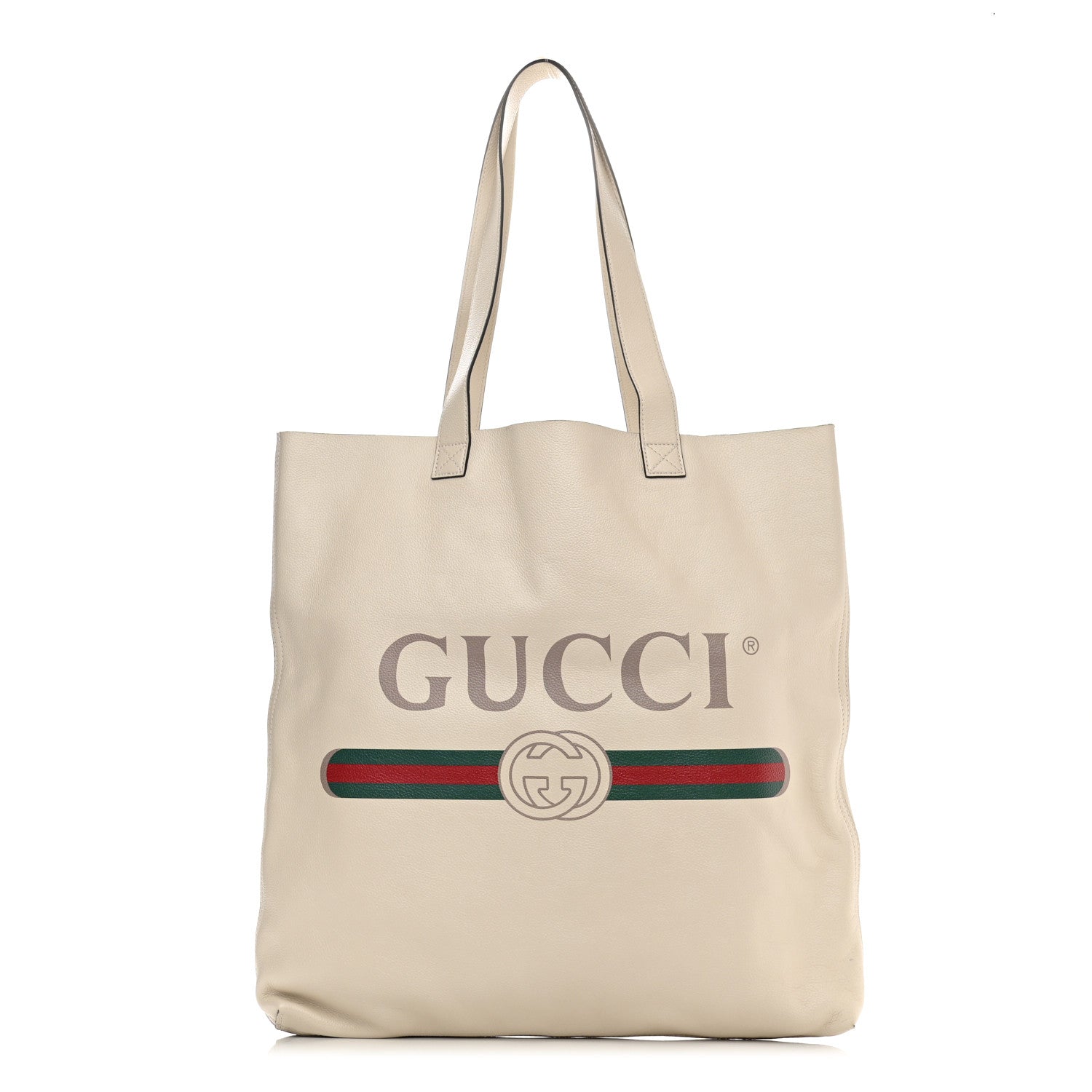Gucci Calfskin Mens Logo Tote White 1 of 11