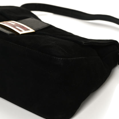 Fendi Suede Calfskin Mama Baguette Black 9 of 10