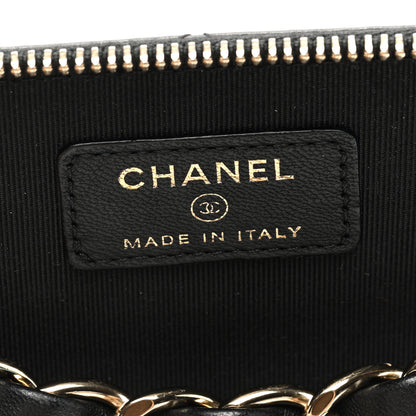 Chanel Lambskin Crochet Quilted Small Vanity Case With Chain Black 6 of 11