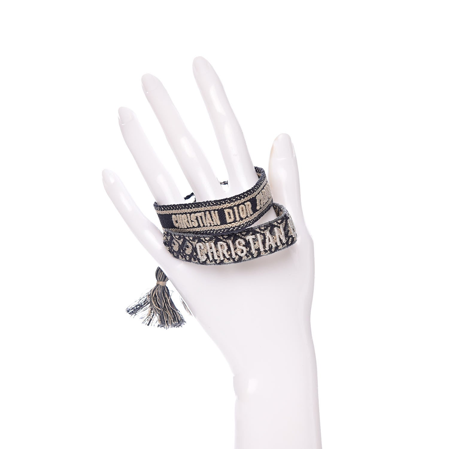 Christian Dior Woven Cotton J'Adior Friendship Bracelet Set Navy 2 of 4