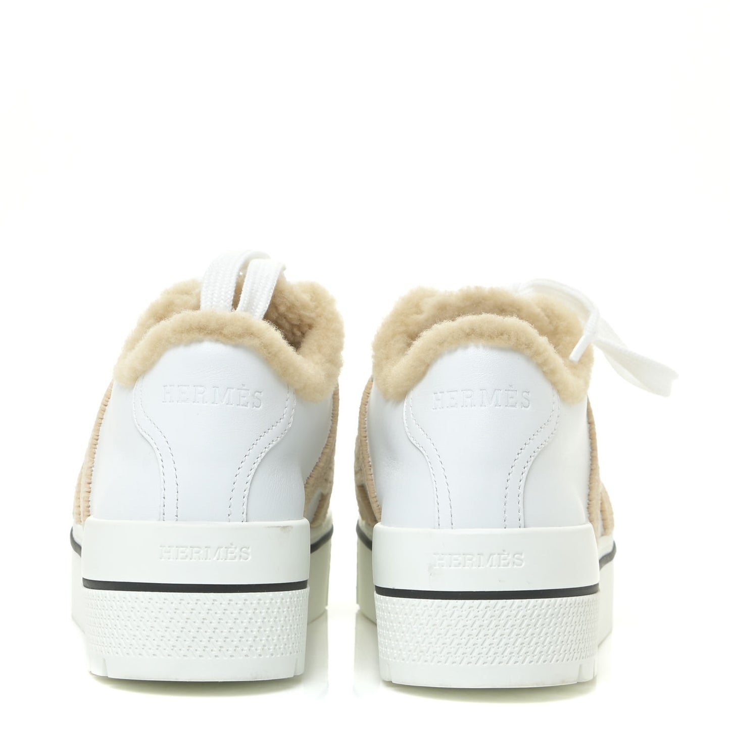 Calfskin Woolskin Dare Sneakers 36 White Ecru