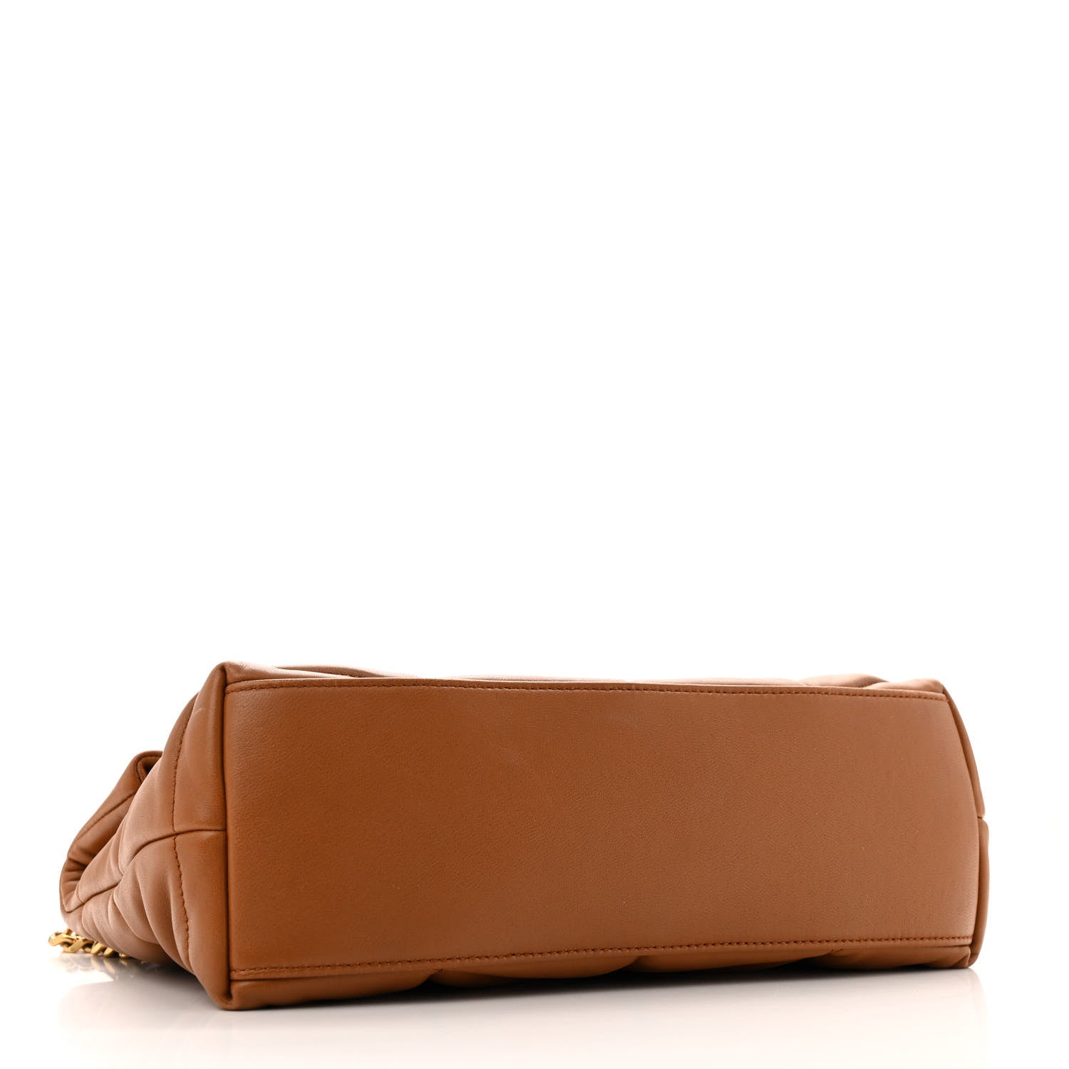 Saint Laurent Lambskin Quilted Small Loulou Puffer Monogram Chain Satchel Dark Honey 4 of 15