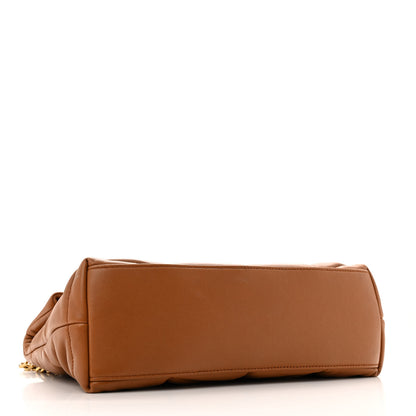 Saint Laurent Lambskin Quilted Small Loulou Puffer Monogram Chain Satchel Dark Honey 4 of 15