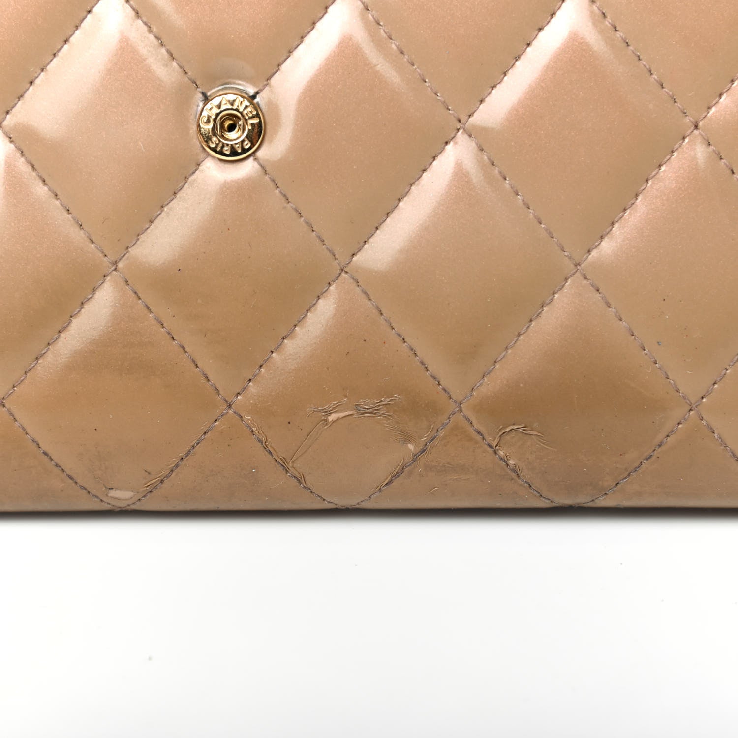 Chanel Iridescent Patent Calfskin Quilted Boy Flap Wallet Dark Beige 9 of 9