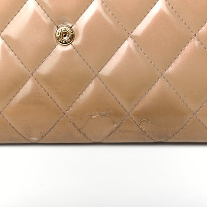 Chanel Iridescent Patent Calfskin Quilted Boy Flap Wallet Dark Beige 9 of 9