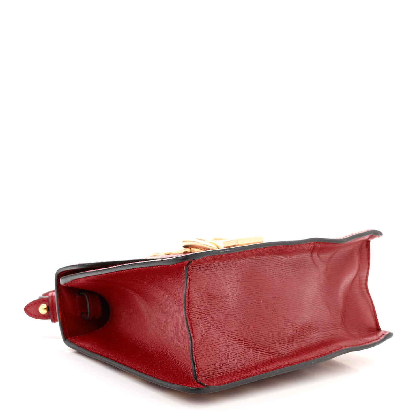 Textured Calfskin Bee Star Print Mini Sylvie Top Handle Bag Hibiscus Red