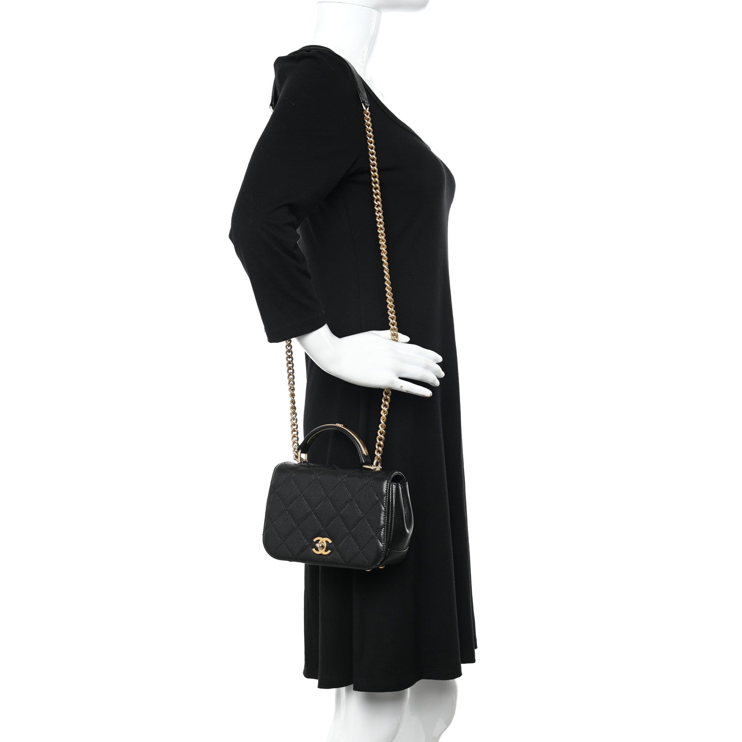 Chanel Caviar Mini Carry Around Flap Bag Black 2 of 11