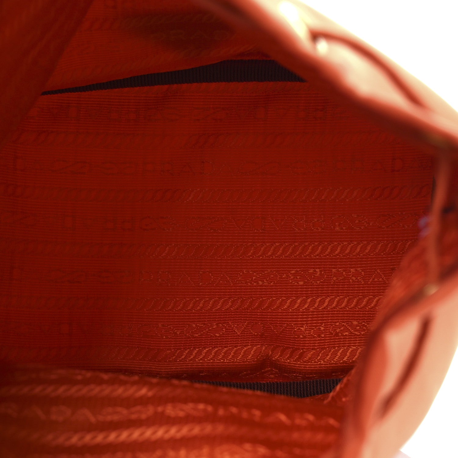 Prada Saffiano Tessuto Nylon Bucket Wristlet Papaya 5 of 11