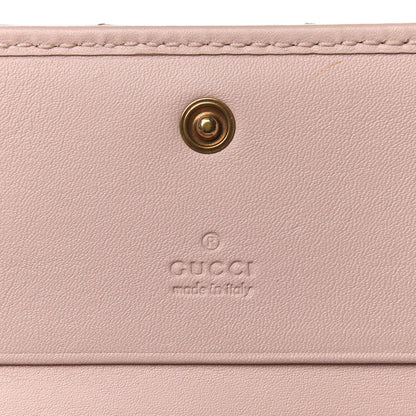 Gucci Calfskin Matelasse GG Marmont Card Case Wallet Perfect Pink 4 of 9