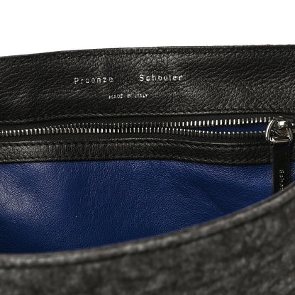 Proenza Schouler Melange Felted Wool Crossbody Bag Charcoal Black 7 of 9