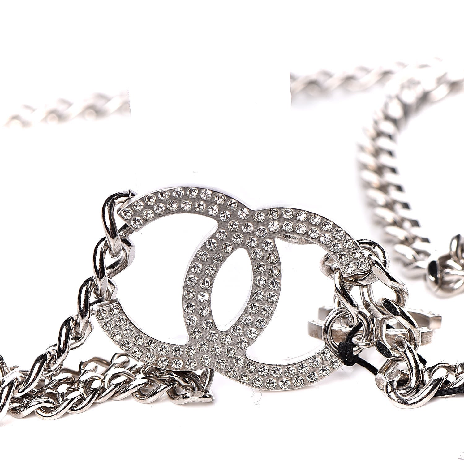 Chanel Crystal CC Chain Belt 90 Silver 4 of 6