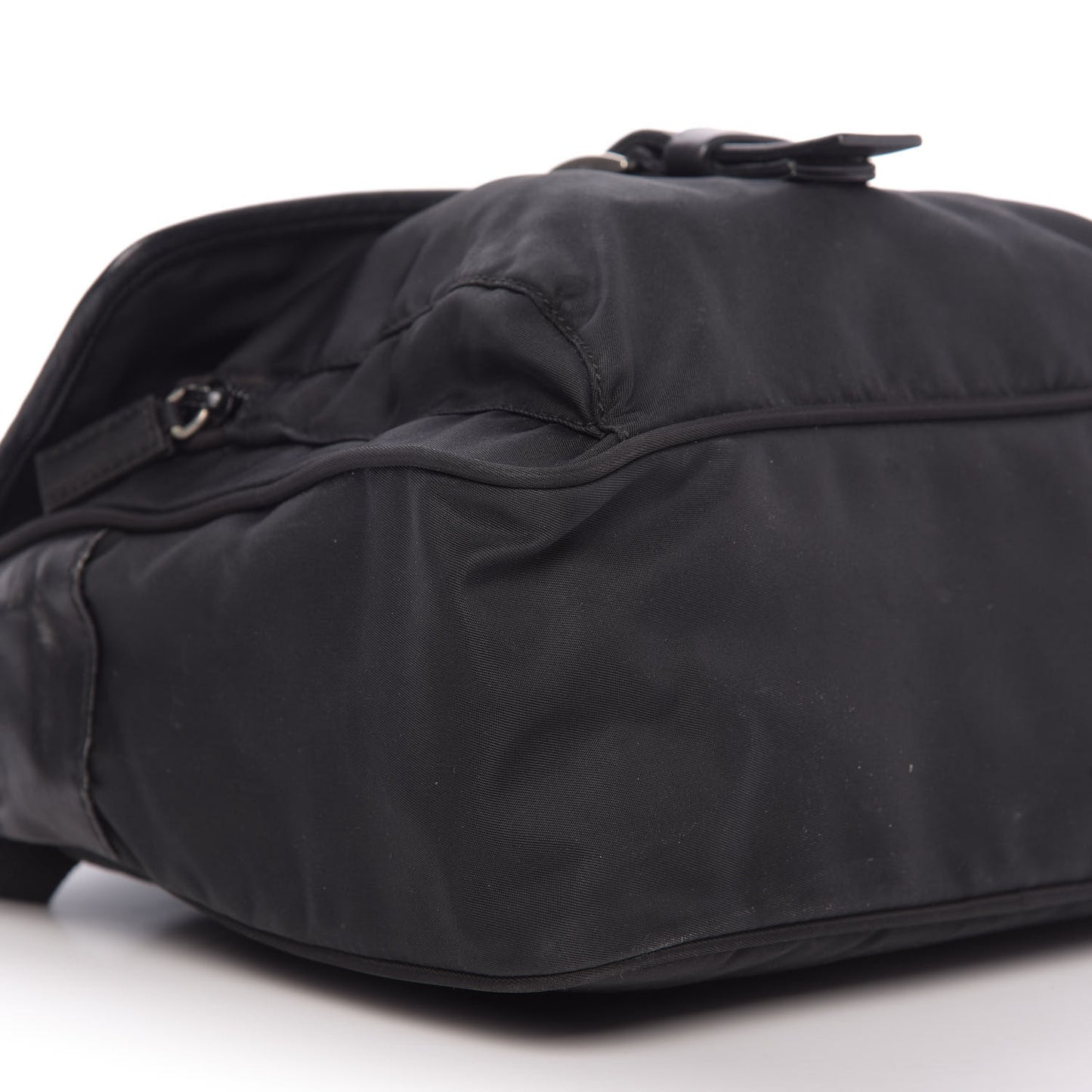 Nylon Tessuto Messenger Bag Black