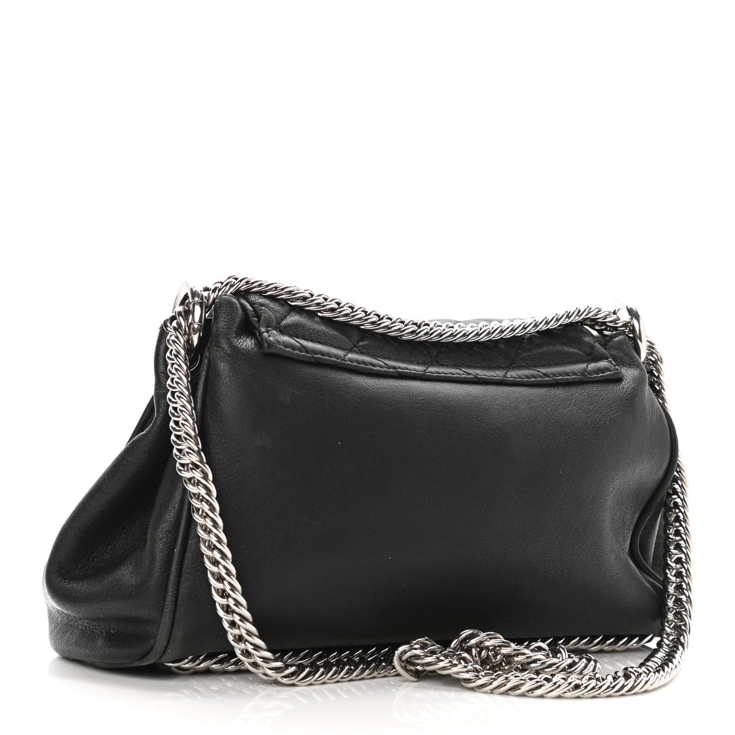 Sheepskin Quilted Accordion Flap Black